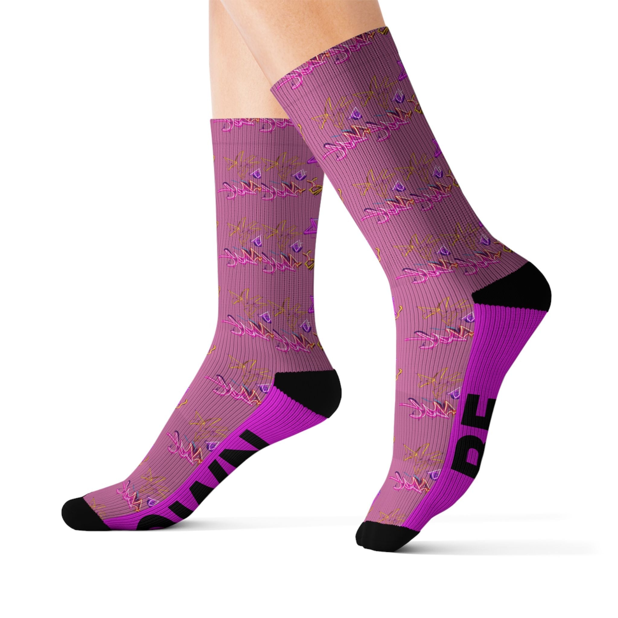 Bold Graffiti Socks Be Bold & Own It Statement Crew Socks, Motivational Gift for Men Women - Creosox