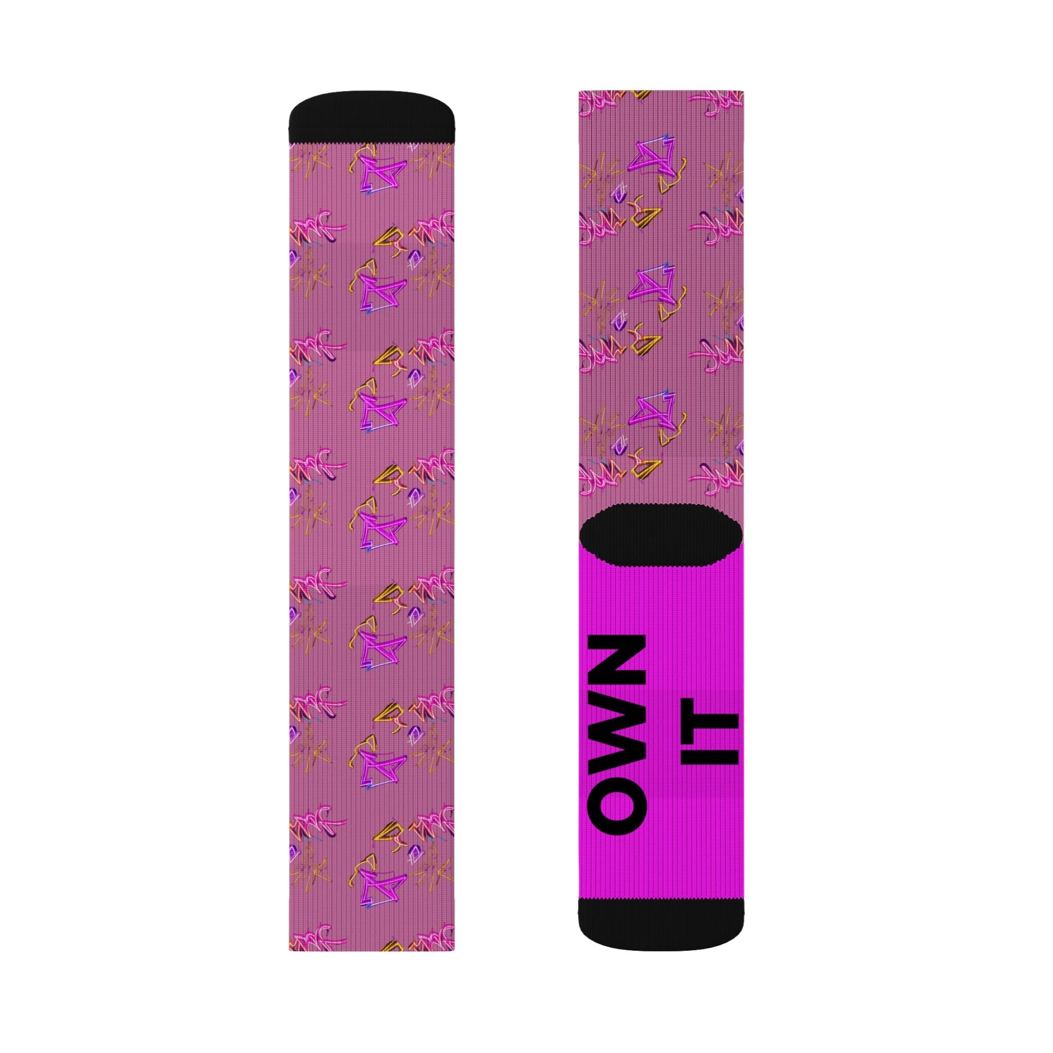 Bold Graffiti Socks Be Bold & Own It Statement Crew Socks, Motivational Gift for Men Women - Creosox