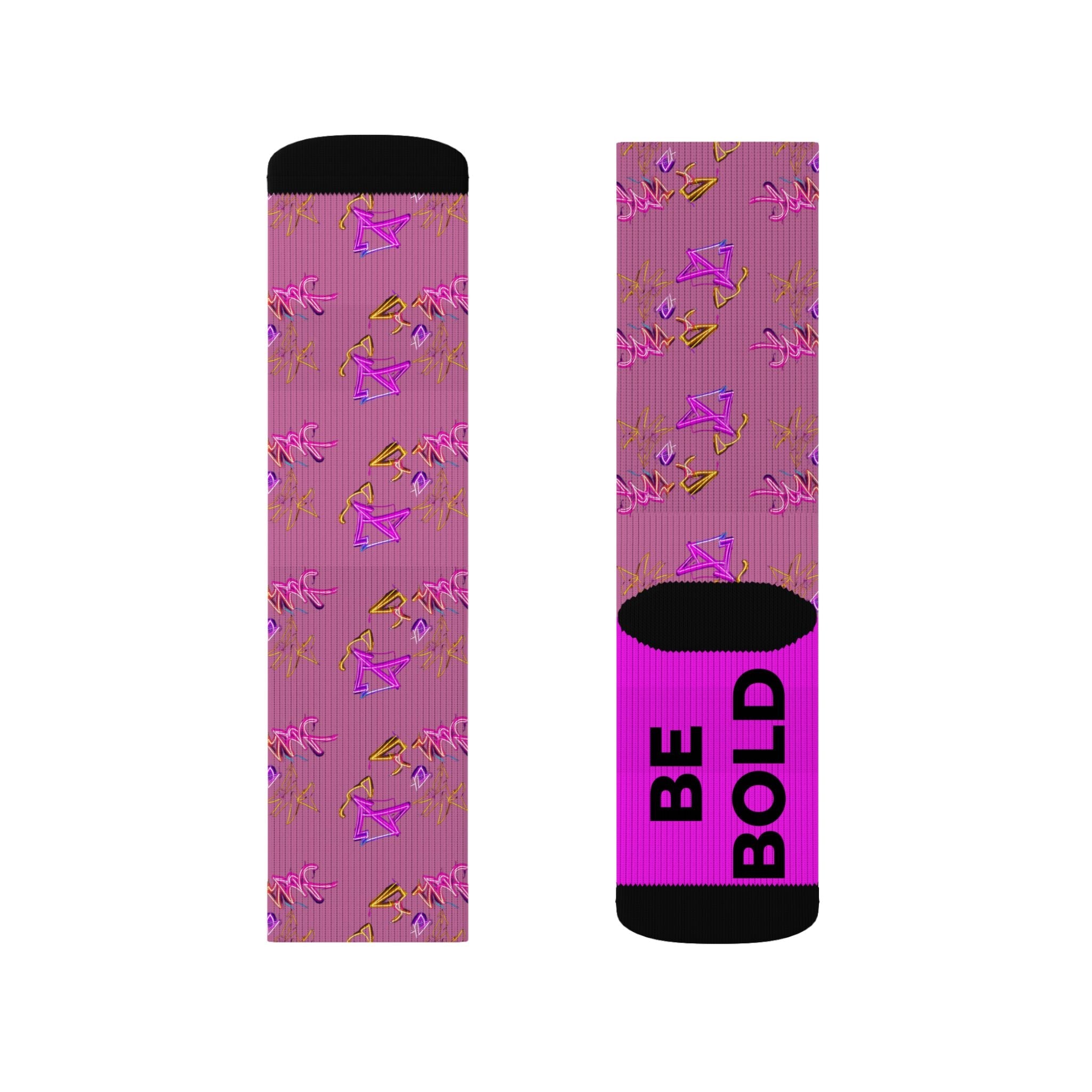 Bold Graffiti Socks Be Bold & Own It Statement Crew Socks, Motivational Gift for Men Women - Creosox