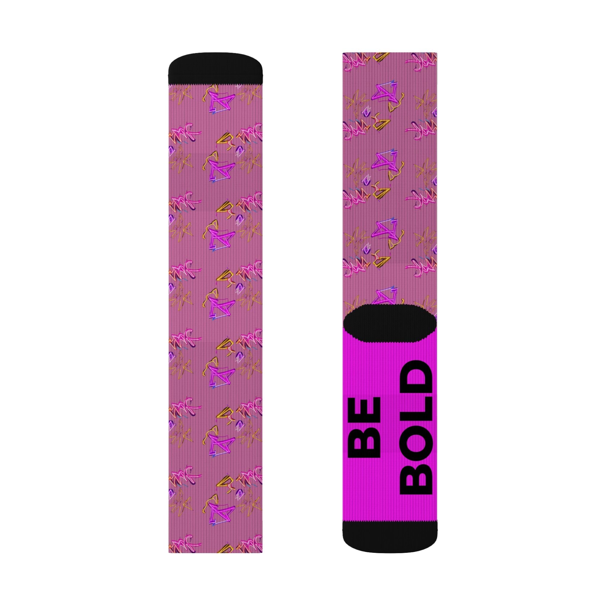 Bold Graffiti Socks Be Bold & Own It Statement Crew Socks, Motivational Gift for Men Women - Creosox