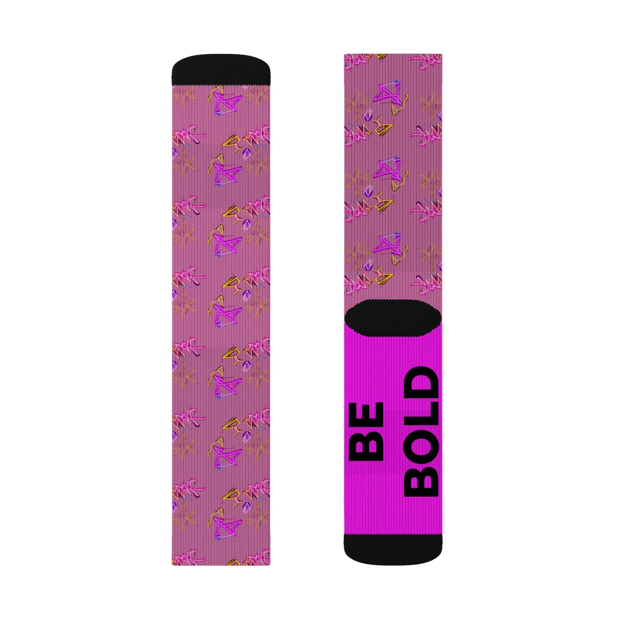 Bold Graffiti Socks Be Bold & Own It Statement Crew Socks, Motivational Gift for Men Women - Creosox