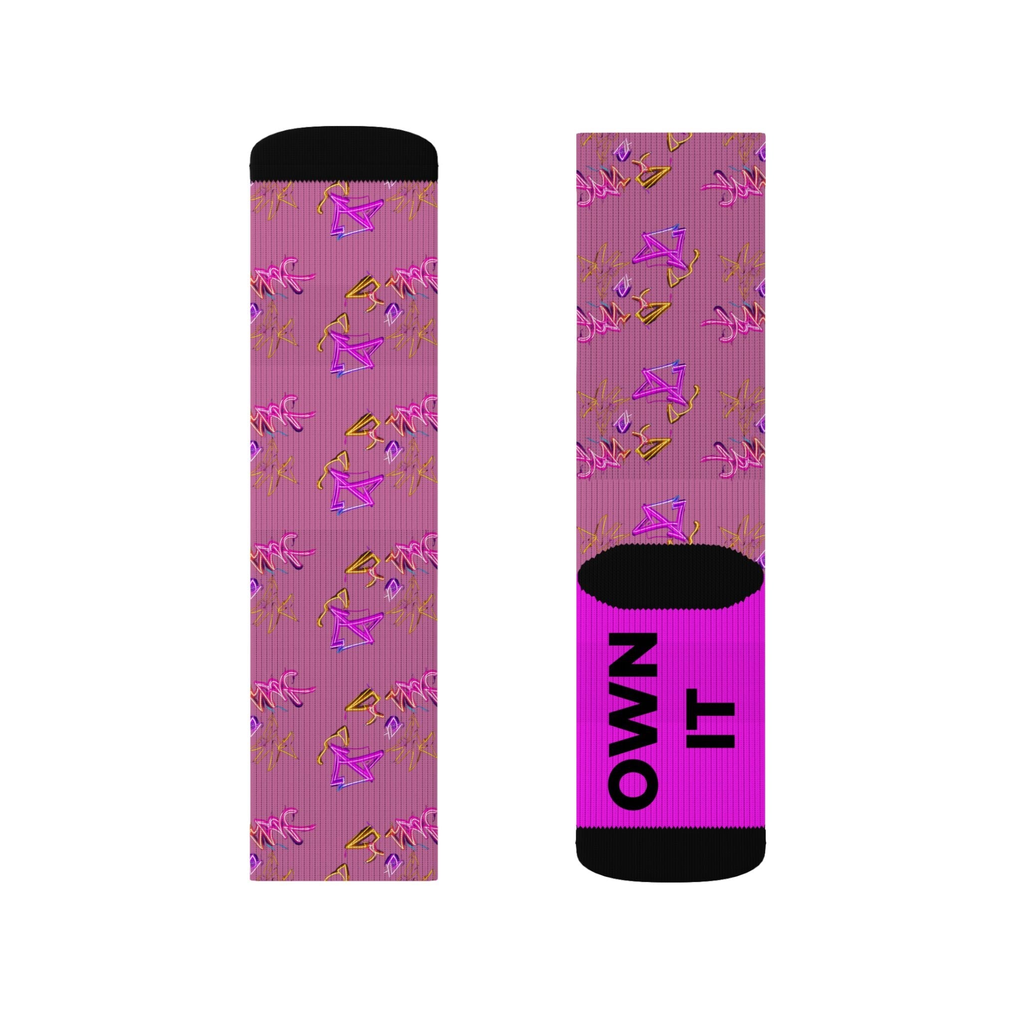 Bold Graffiti Socks Be Bold & Own It Statement Crew Socks, Motivational Gift for Men Women - Creosox