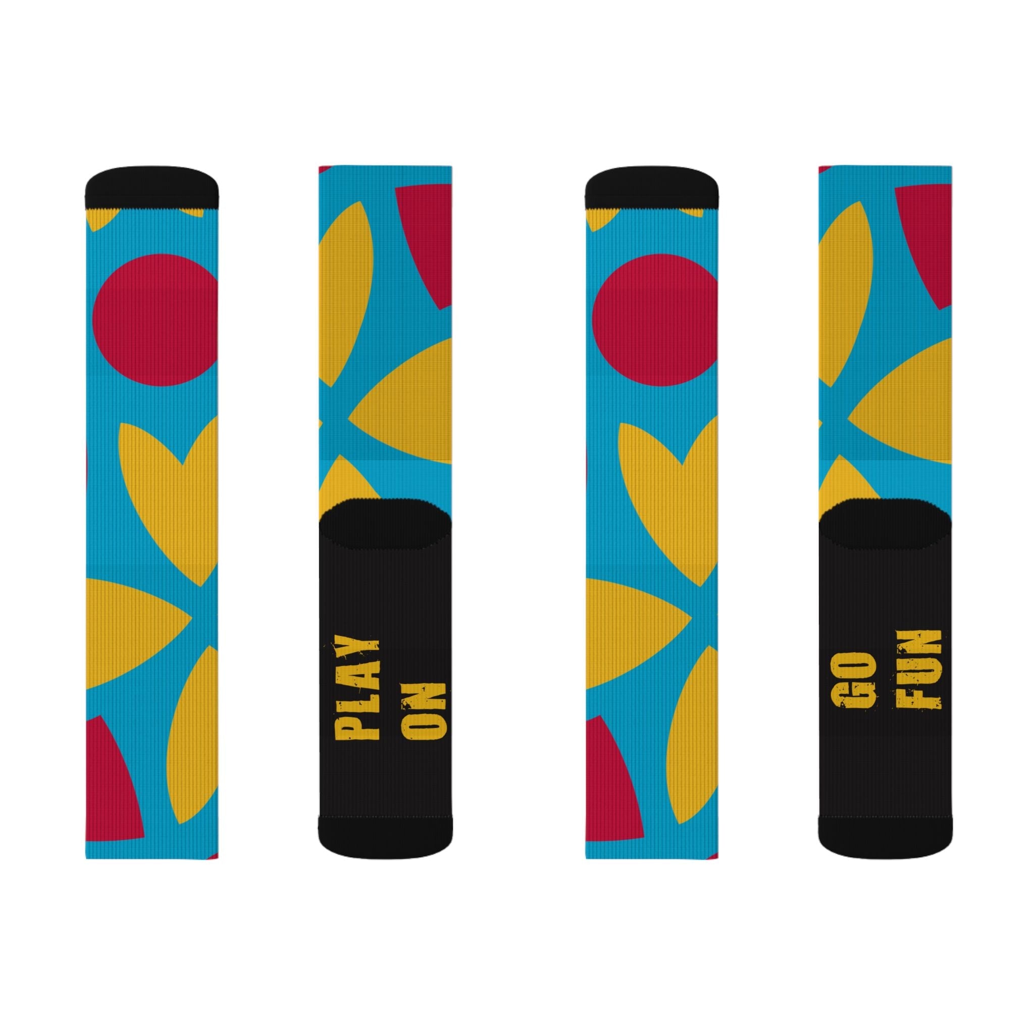 Go Fun Play On Socks Colorful Retro Crew Socks, Funky Festival Gift for Men Women - Creosox