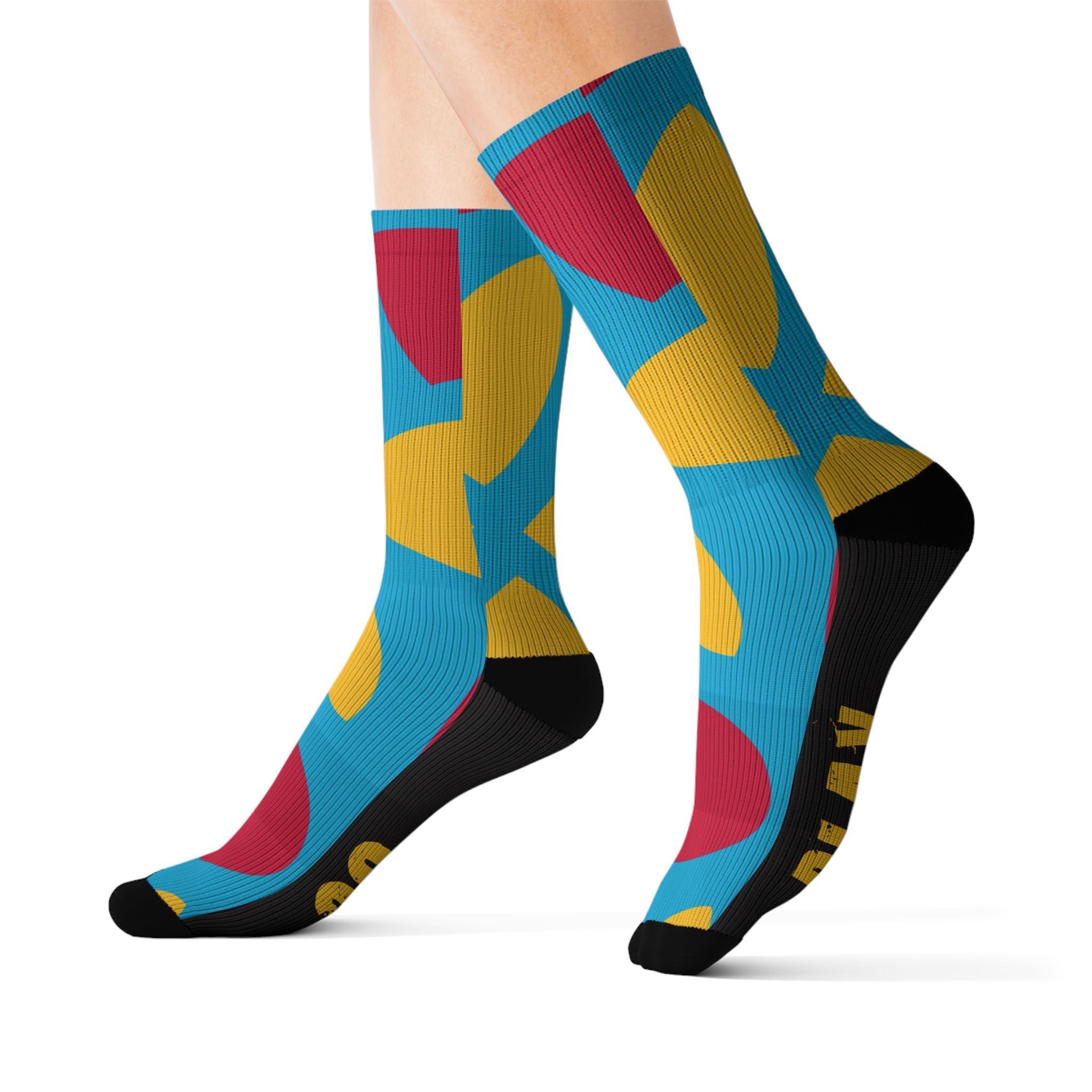 Go Fun Play On Socks Colorful Retro Crew Socks, Funky Festival Gift for Men Women - Creosox