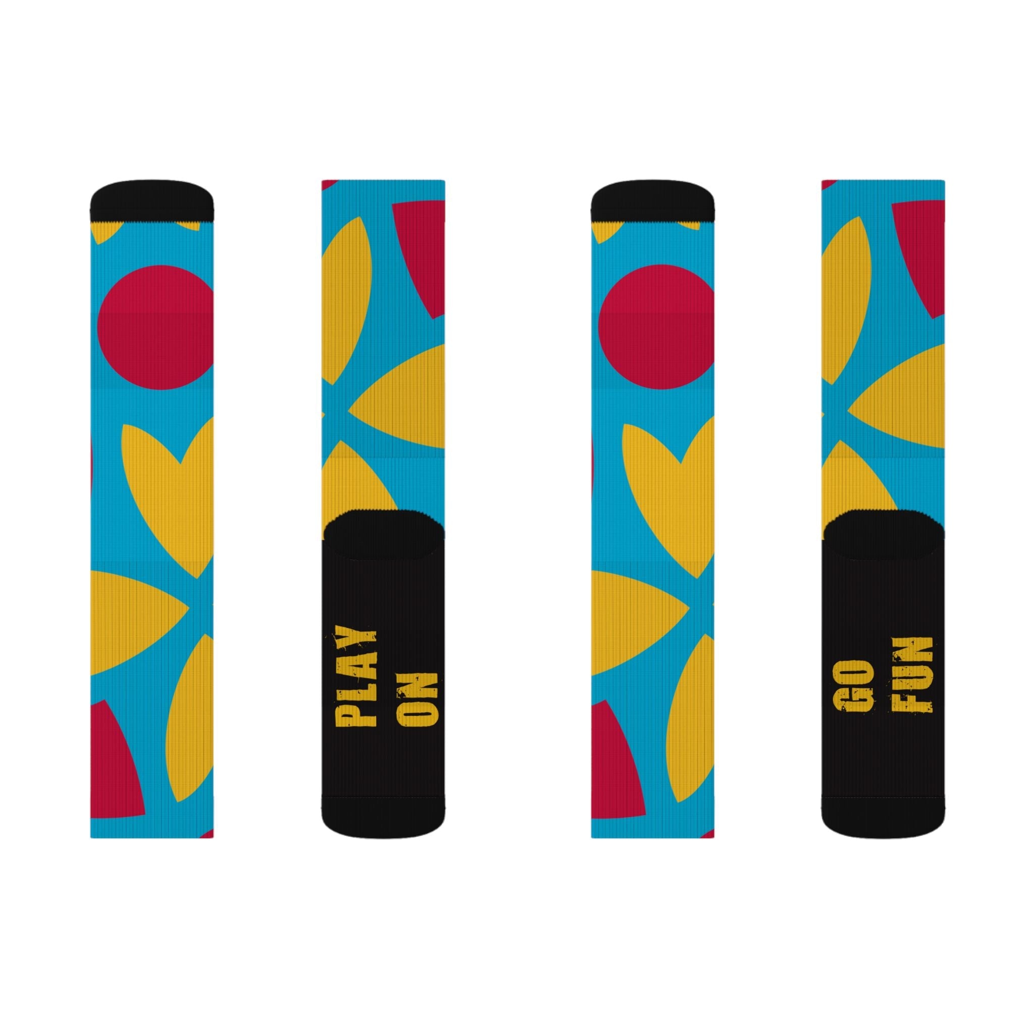 Go Fun Play On Socks Colorful Retro Crew Socks, Funky Festival Gift for Men Women - Creosox