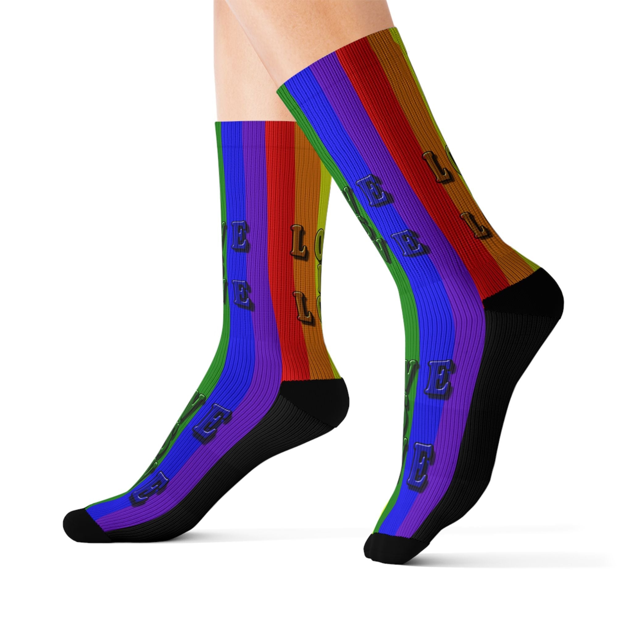 LGBT Rainbow Pride Socks – Love Is Love Crew Socks for Men & Women | Colorful LGBTQ Gift, Festival & Everyday Wear - Creosox