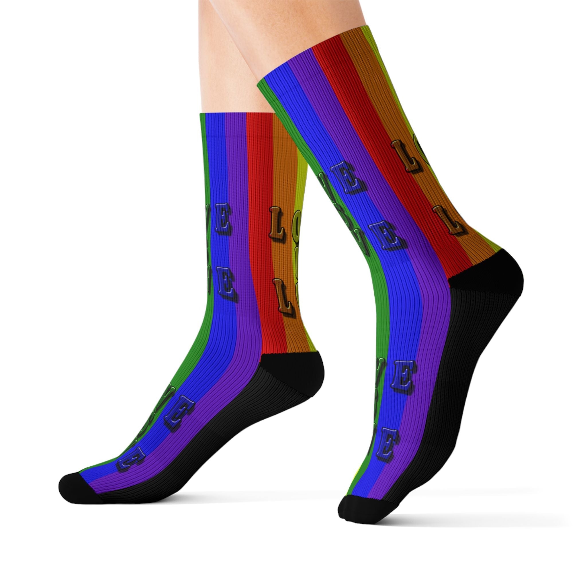 LGBT Rainbow Pride Socks – Love Is Love Crew Socks for Men & Women | Colorful LGBTQ Gift, Festival & Everyday Wear - Creosox