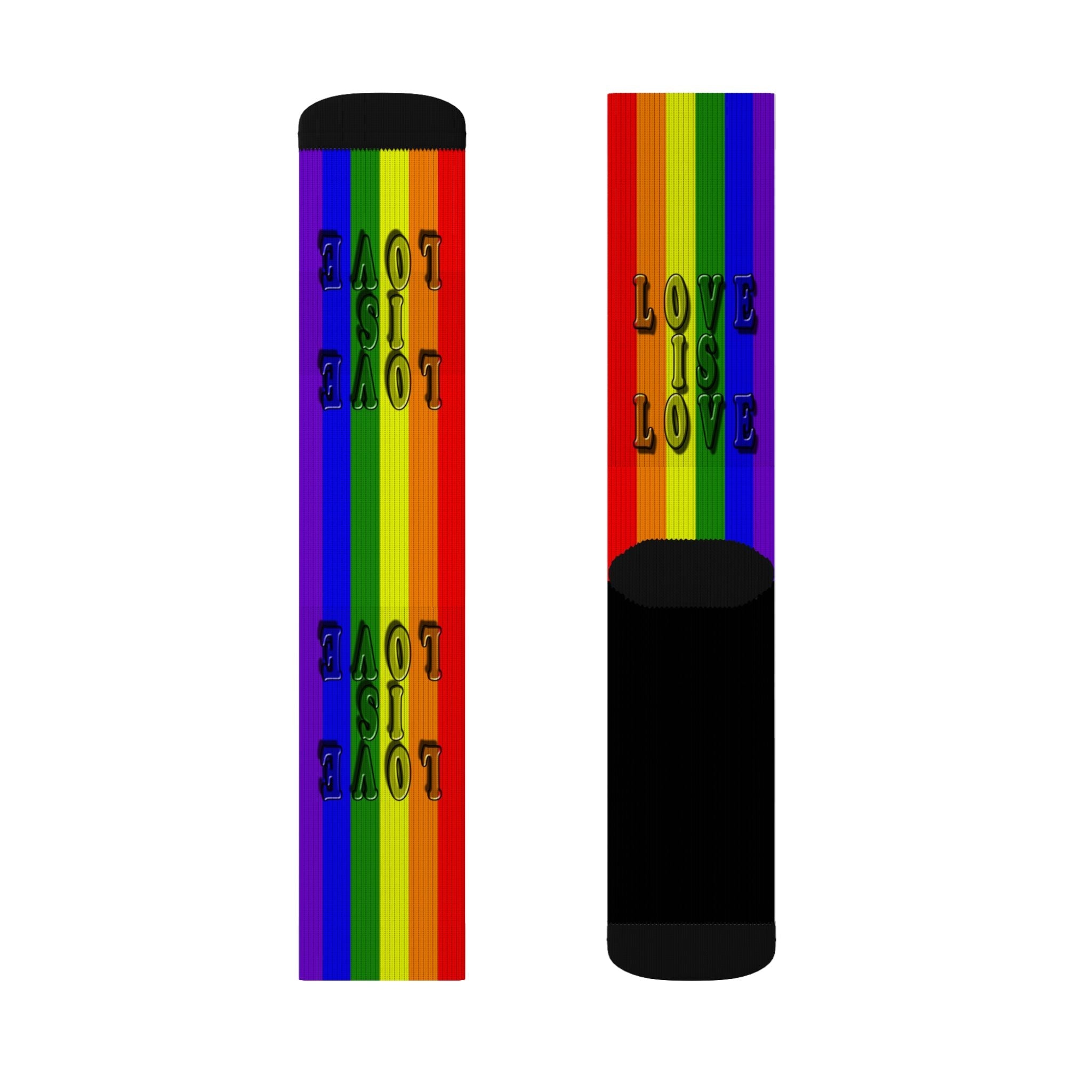 LGBT Rainbow Pride Socks – Love Is Love Crew Socks for Men & Women | Colorful LGBTQ Gift, Festival & Everyday Wear - Creosox