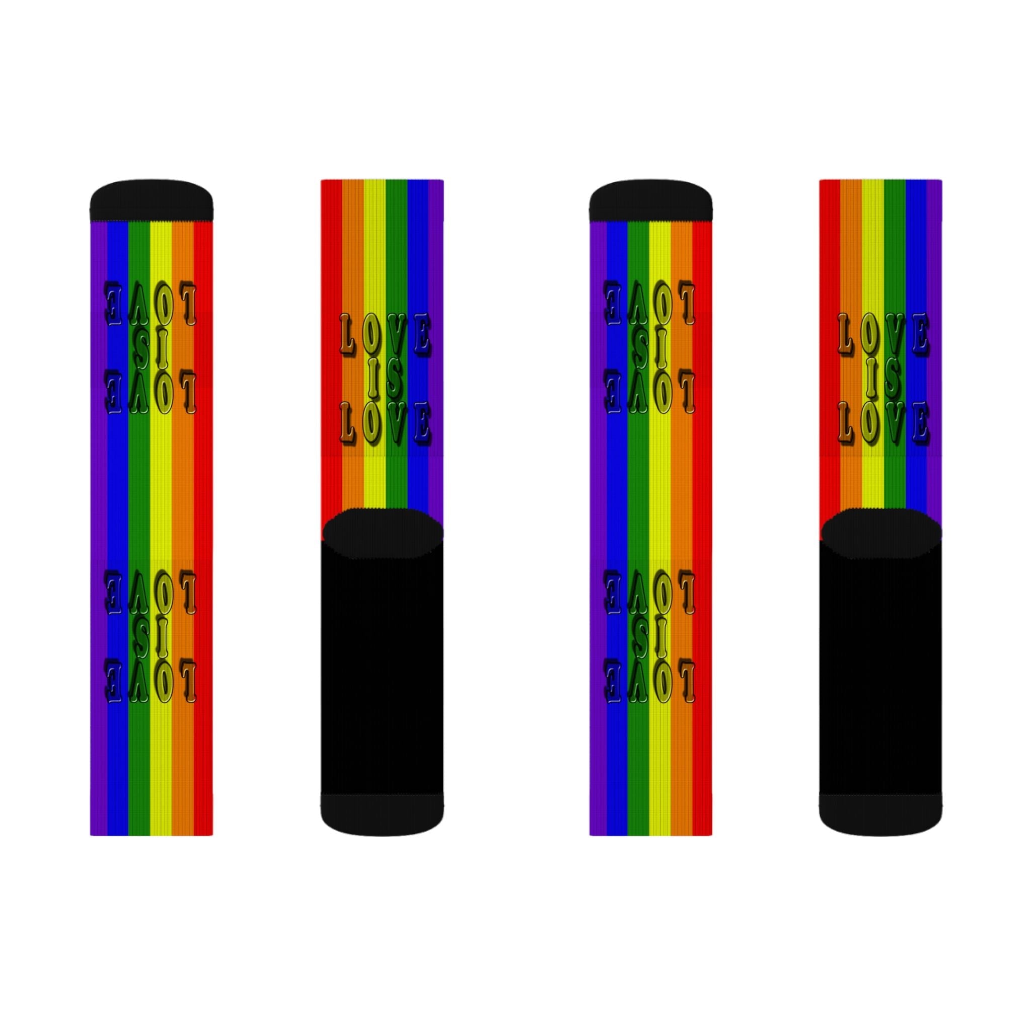 LGBT Rainbow Pride Socks – Love Is Love Crew Socks for Men & Women | Colorful LGBTQ Gift, Festival & Everyday Wear - Creosox