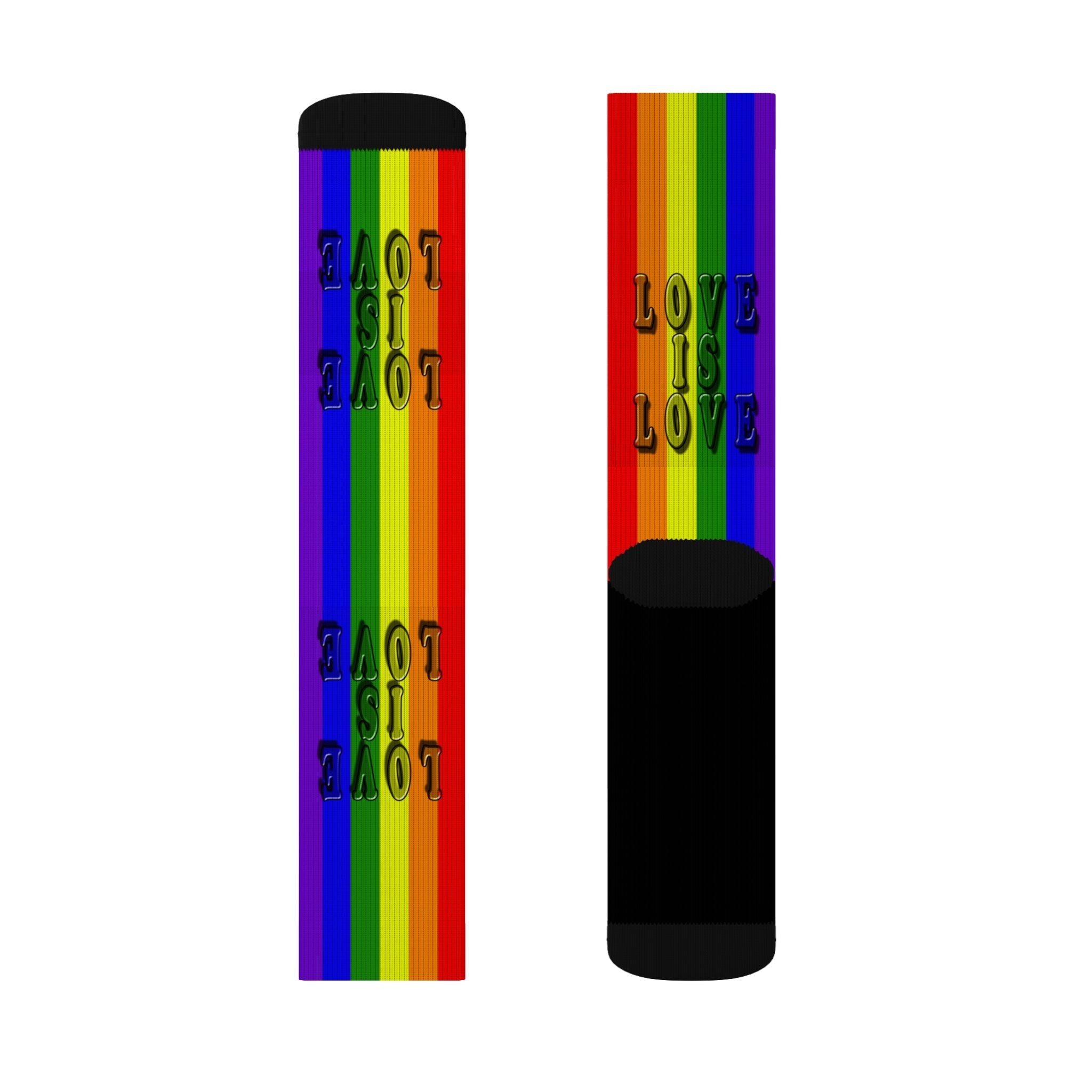 LGBT Rainbow Pride Socks – Love Is Love Crew Socks for Men & Women | Colorful LGBTQ Gift, Festival & Everyday Wear - Creosox