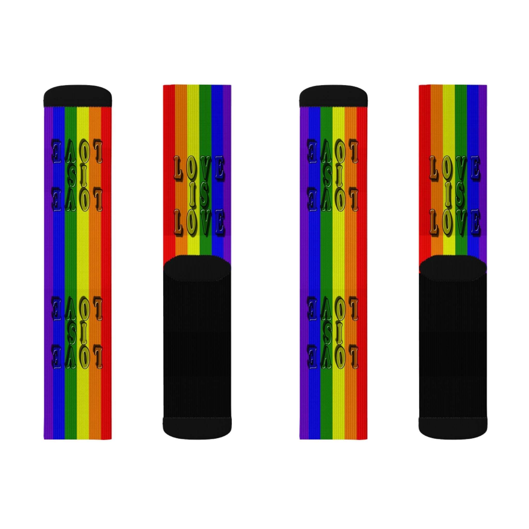 LGBT Rainbow Pride Socks – Love Is Love Crew Socks for Men & Women | Colorful LGBTQ Gift, Festival & Everyday Wear - Creosox