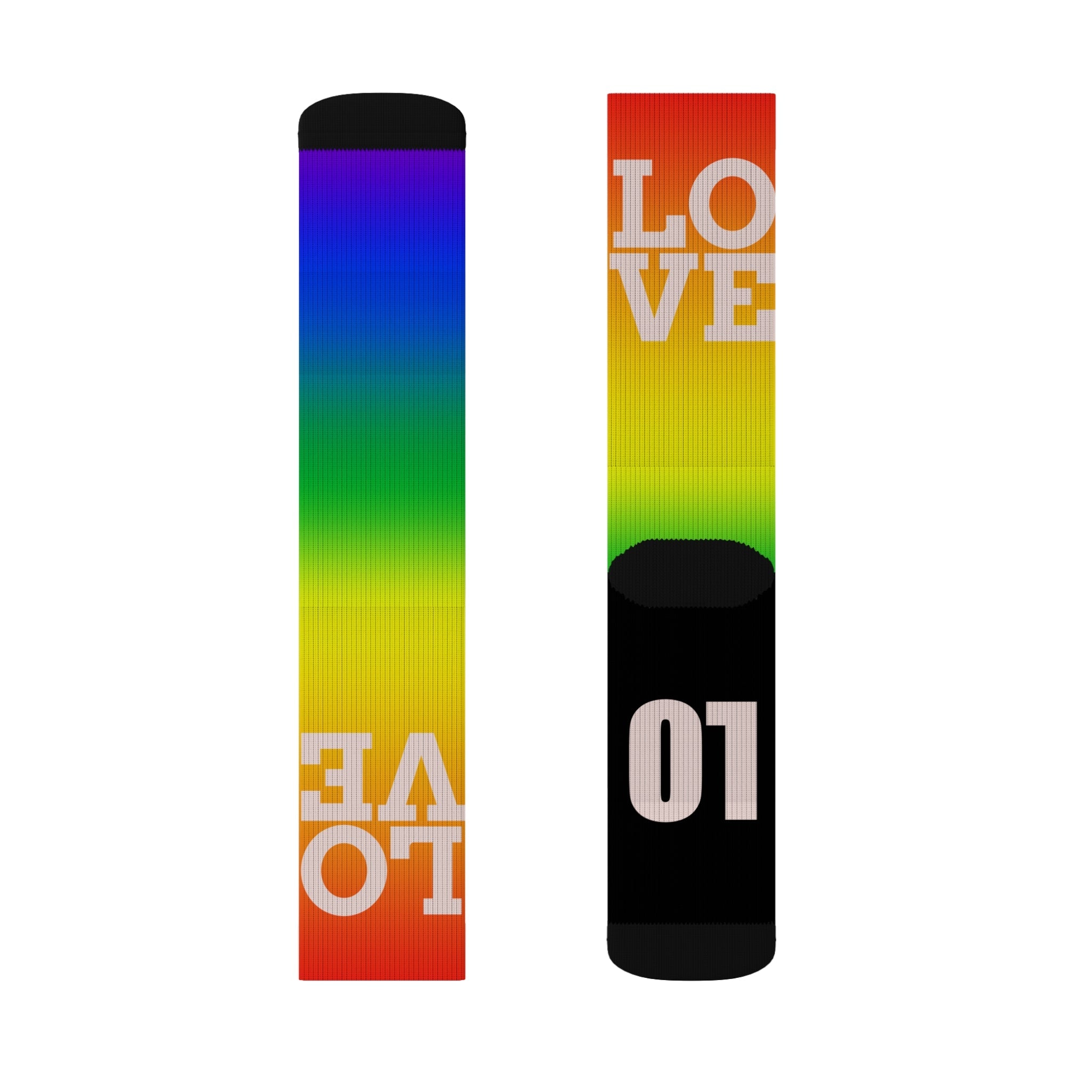 Pride Love Gradient Crew Socks LGBTQ+ Rainbow Design for Men Women | Equality Gift, Medium & Large Sizes - Creosox