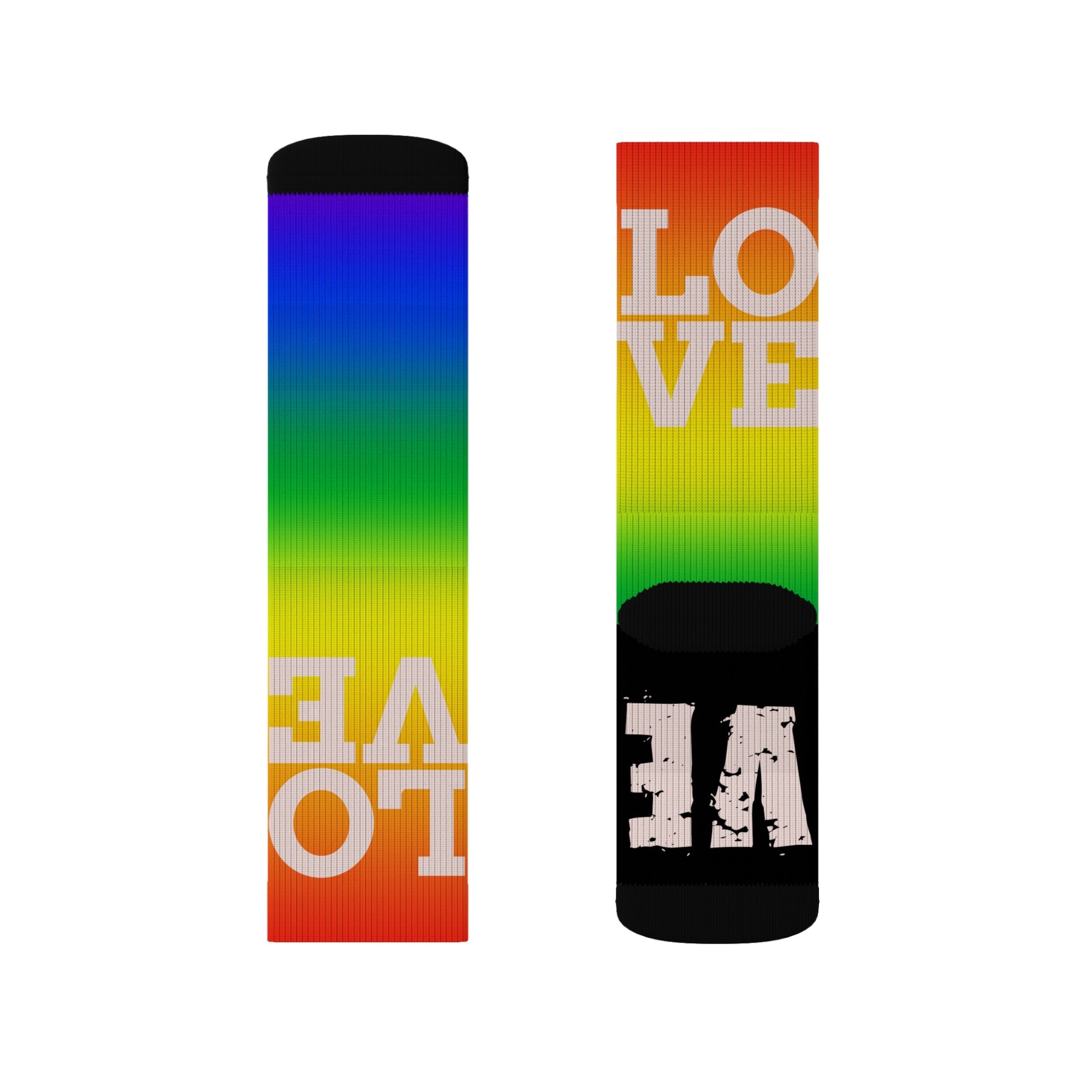 Pride Love Gradient Crew Socks LGBTQ+ Rainbow Design for Men Women | Equality Gift, Medium & Large Sizes - Creosox