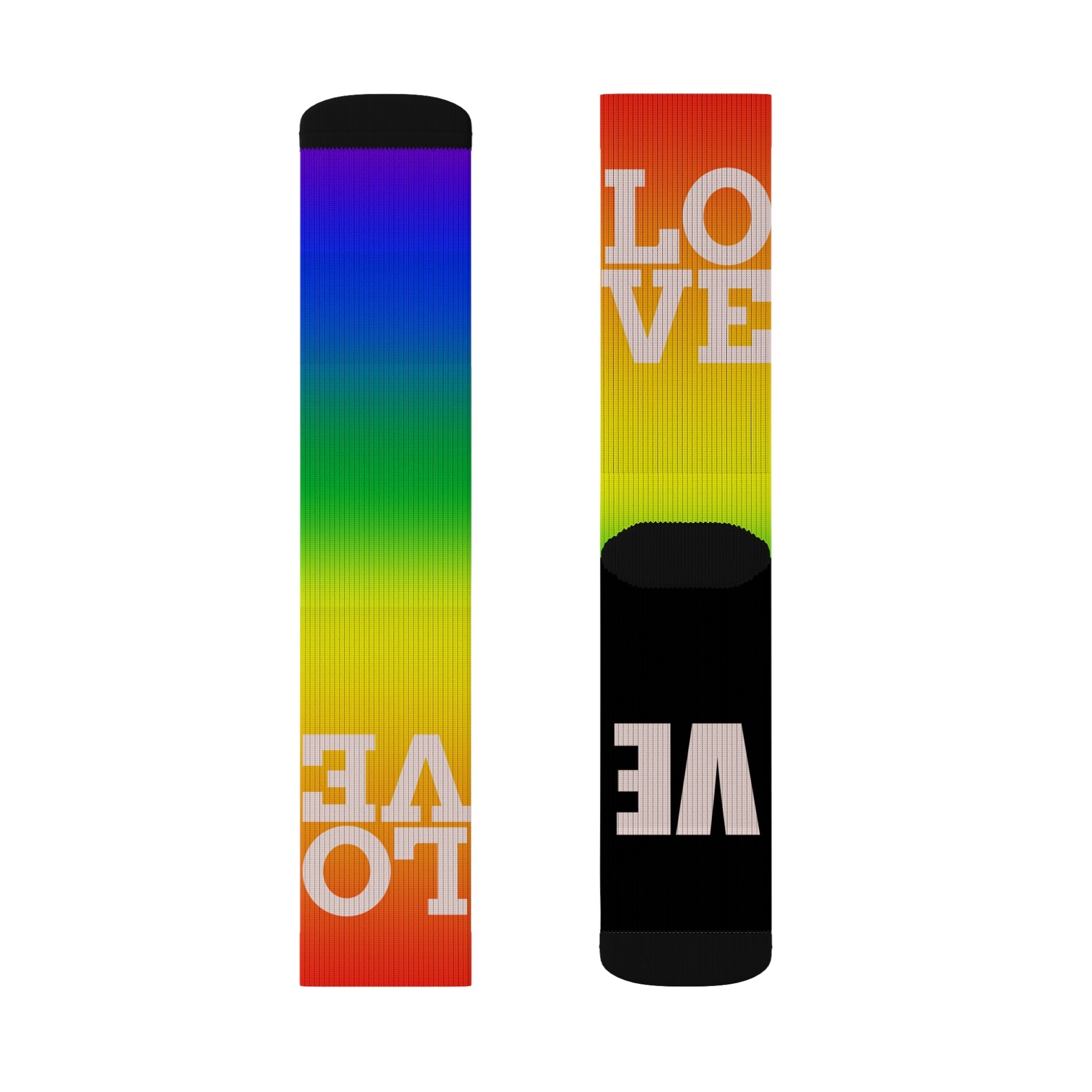 Pride Love Gradient Crew Socks LGBTQ+ Rainbow Design for Men Women | Equality Gift, Medium & Large Sizes - Creosox