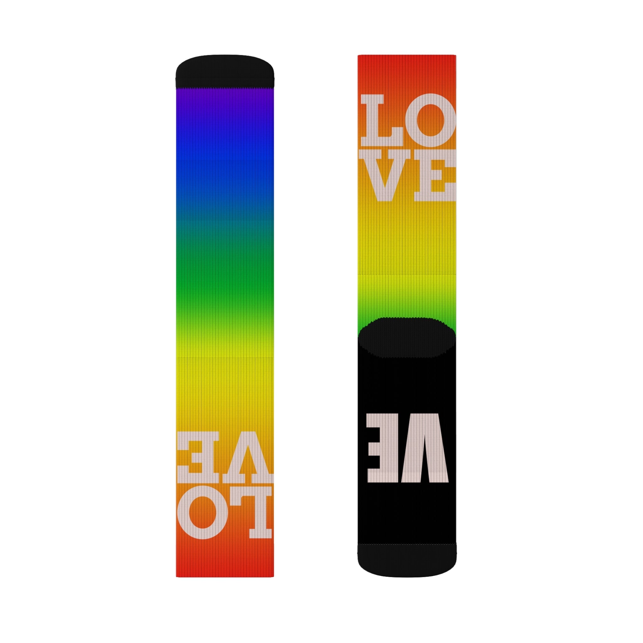 Pride Love Gradient Crew Socks LGBTQ+ Rainbow Design for Men Women | Equality Gift, Medium & Large Sizes - Creosox