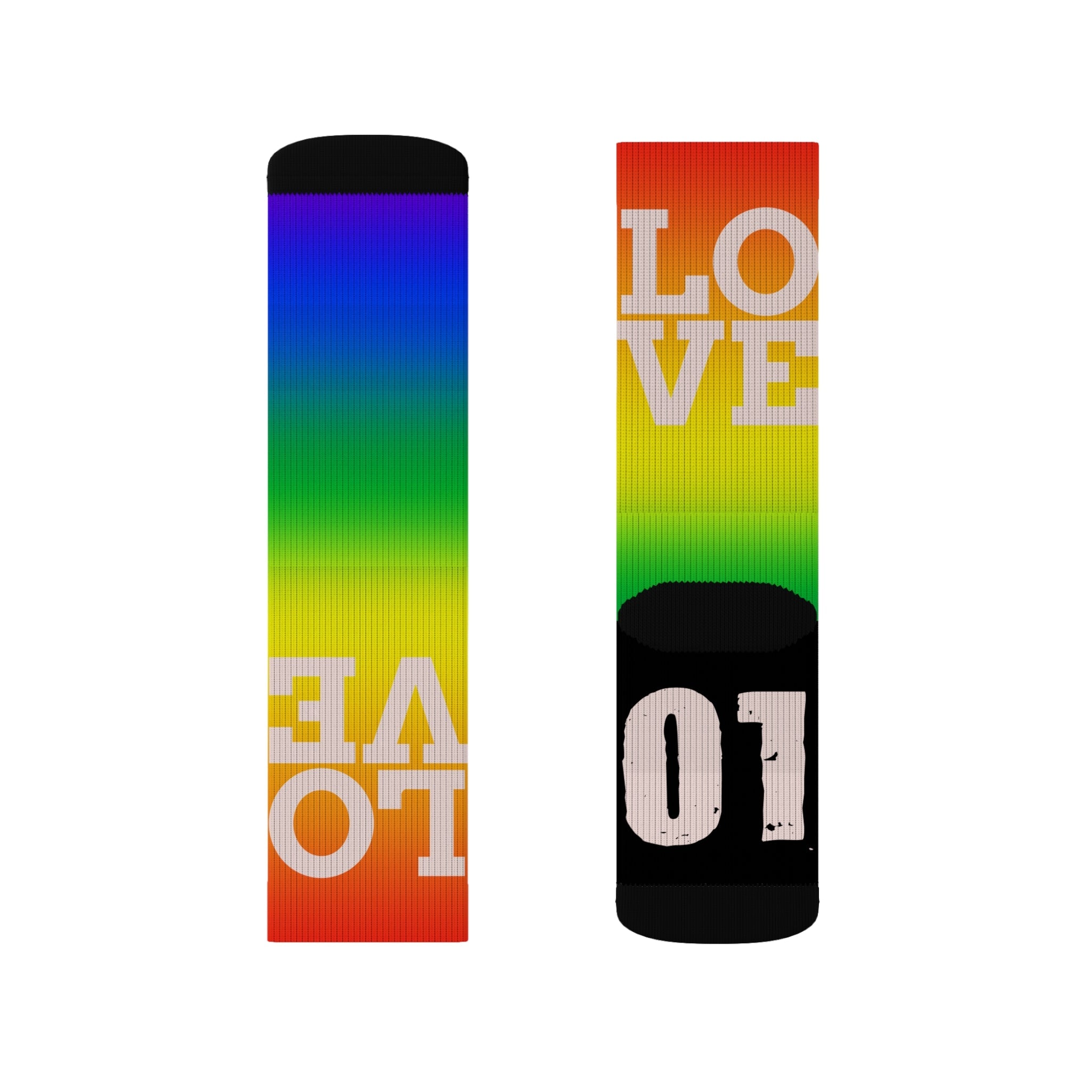 Pride Love Gradient Crew Socks LGBTQ+ Rainbow Design for Men Women | Equality Gift, Medium & Large Sizes - Creosox