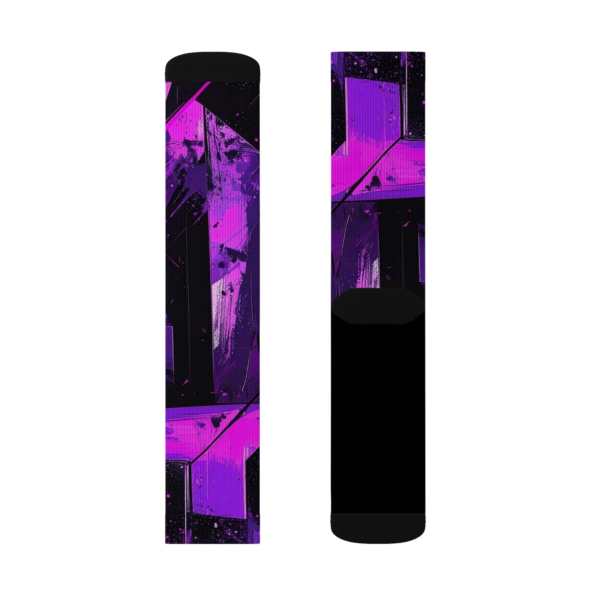 Purple Voltage Crew Socks Bold Streetwear for Men Women | Abstract Neon Gift, Medium & Large Sizes - Creosox