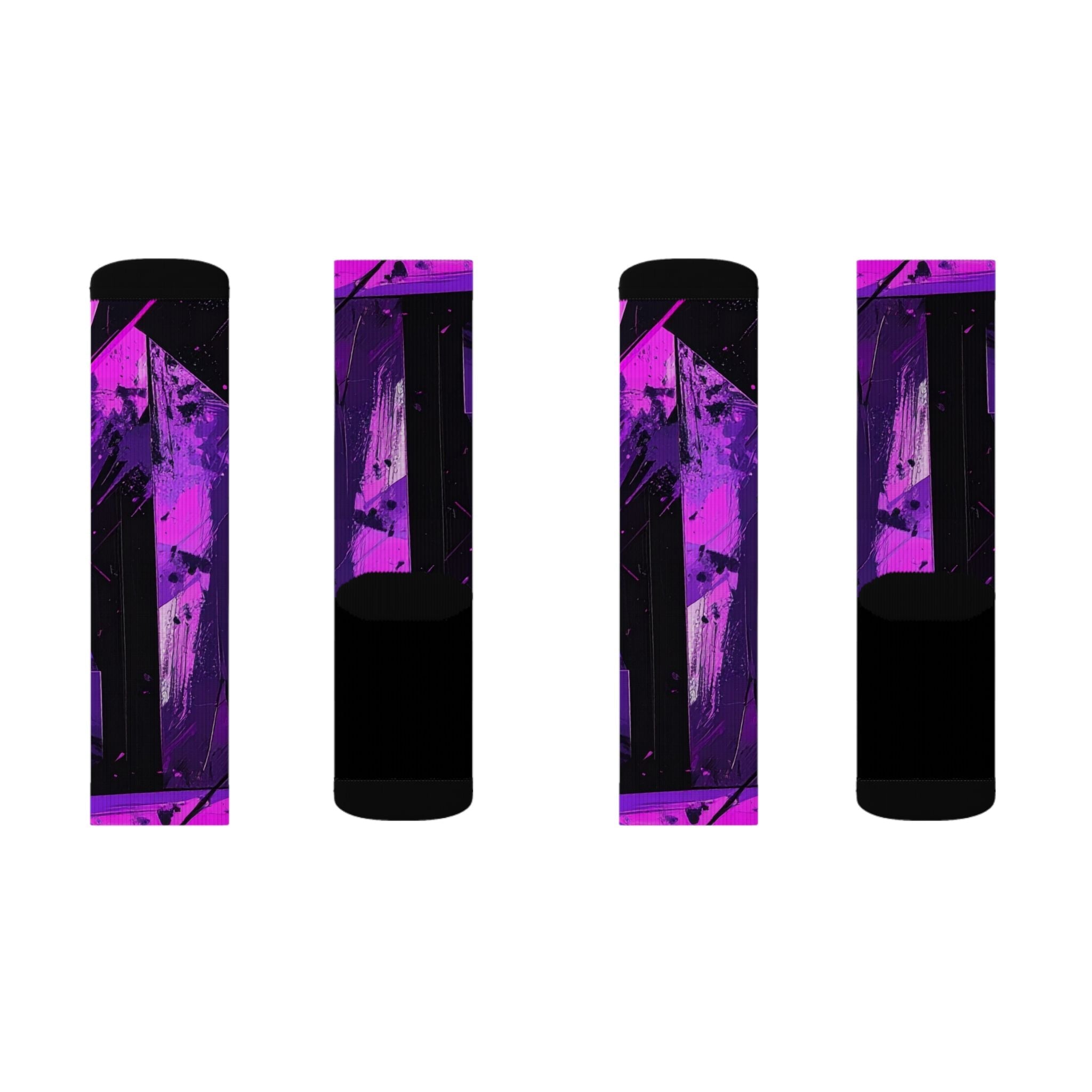 Purple Voltage Crew Socks Bold Streetwear for Men Women | Abstract Neon Gift, Medium & Large Sizes - Creosox