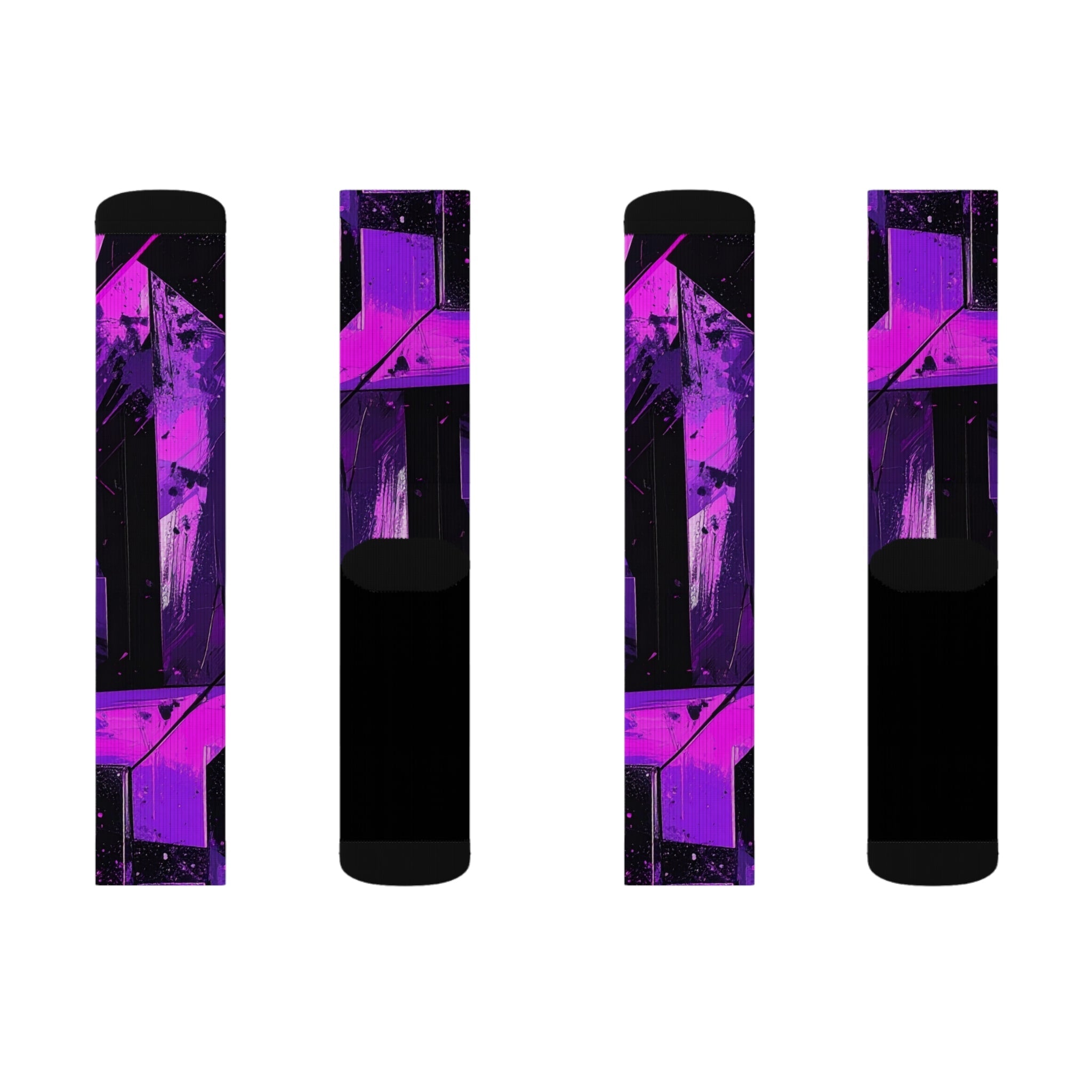 Purple Voltage Crew Socks Bold Streetwear for Men Women | Abstract Neon Gift, Medium & Large Sizes - Creosox