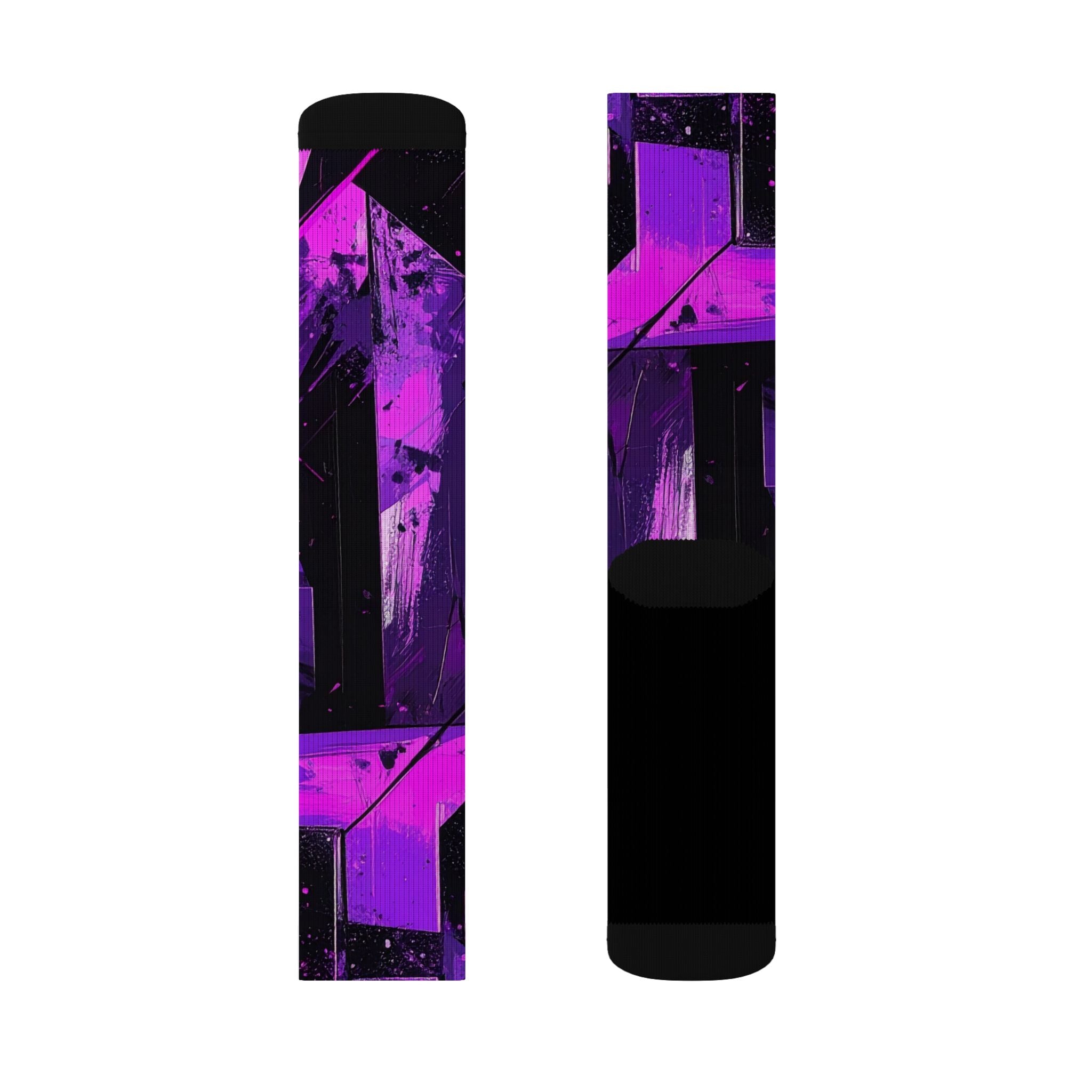 Purple Voltage Crew Socks Bold Streetwear for Men Women | Abstract Neon Gift, Medium & Large Sizes - Creosox