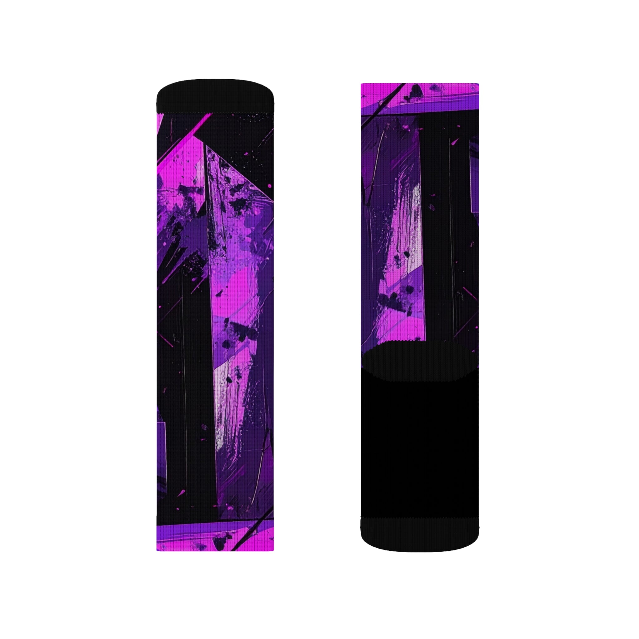 Purple Voltage Crew Socks Bold Streetwear for Men Women | Abstract Neon Gift, Medium & Large Sizes - Creosox