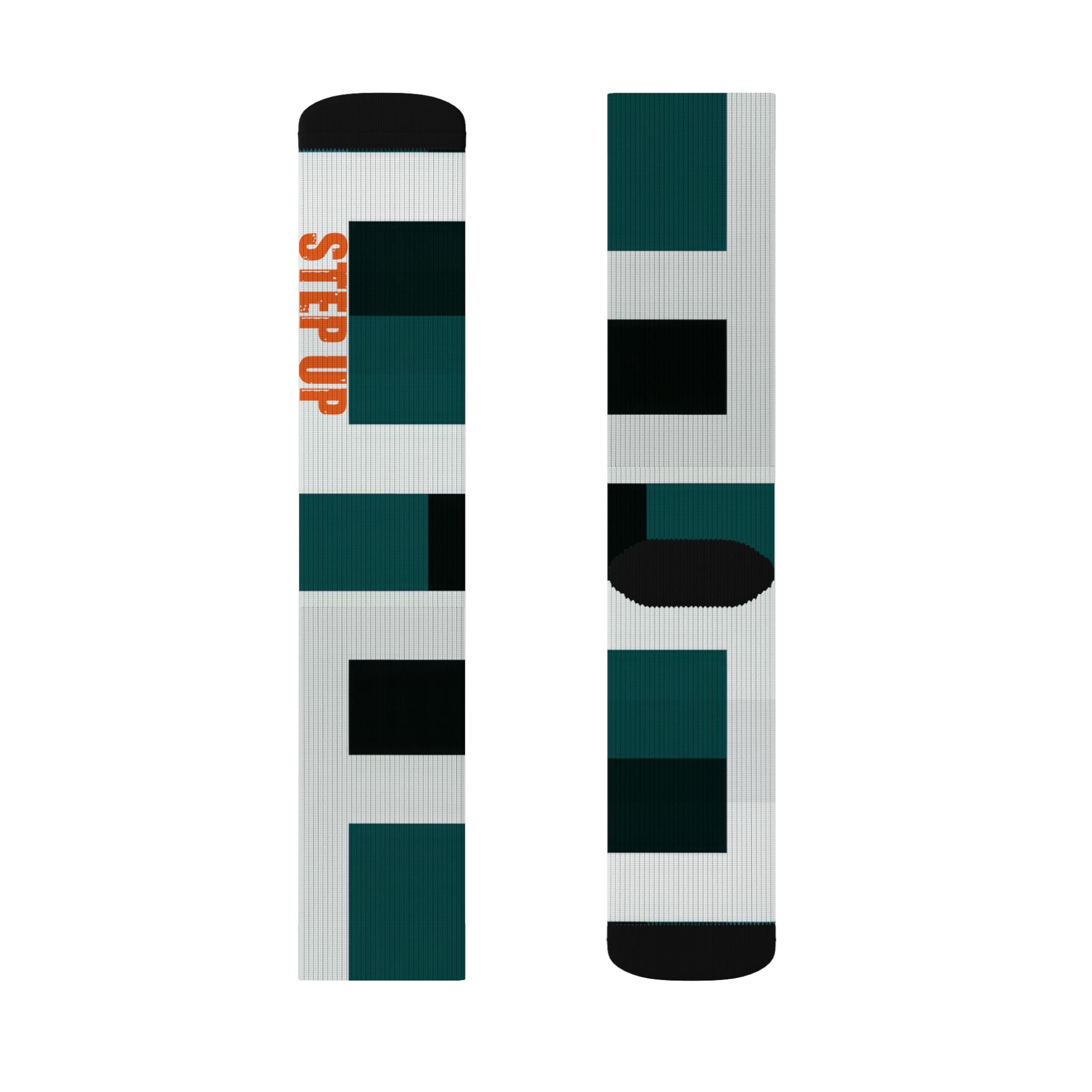 Step Up Move On Socks Bold Statement Crew Socks, Motivational Gift for Athletes Music Lovers - Creosox