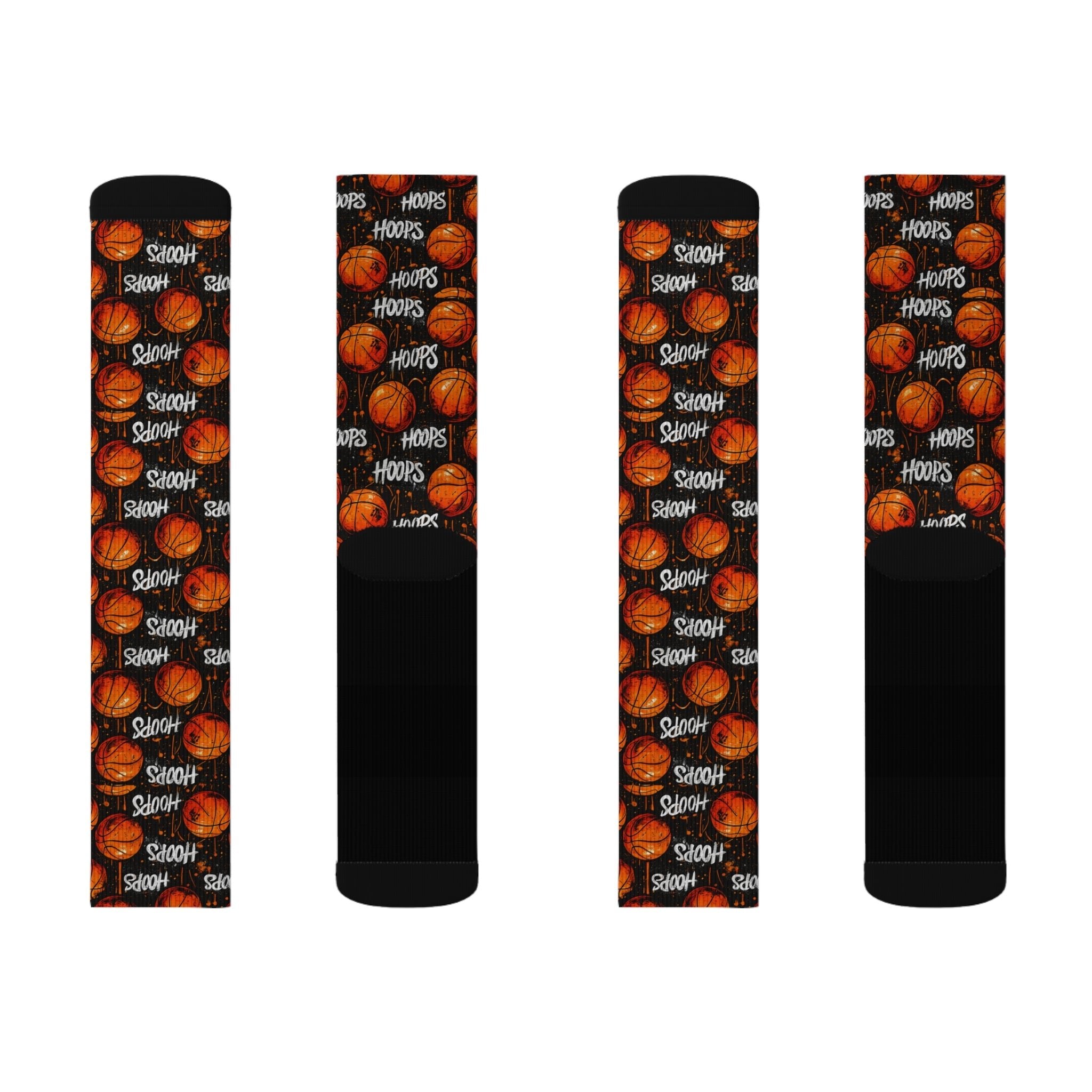 Street Hoops Crew Socks Basketball Style for Men Women | Bold Sport Gift, Medium & Large Sizes - Creosox